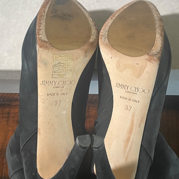 Jimmy Choo "Maggie" Black Suede Boots, Size 37 - Picture 4 of 8